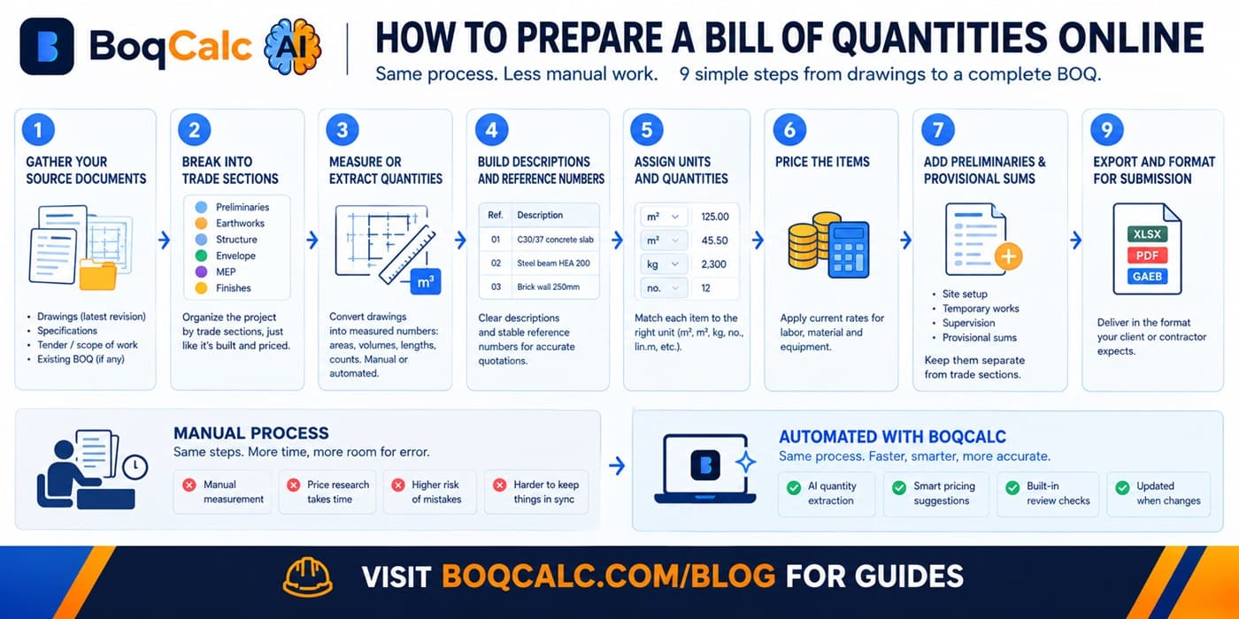 How to Prepare a Bill of Quantities Online: A Step-by-Step Guide